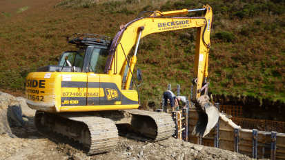 Beckside Construction excavator for hire